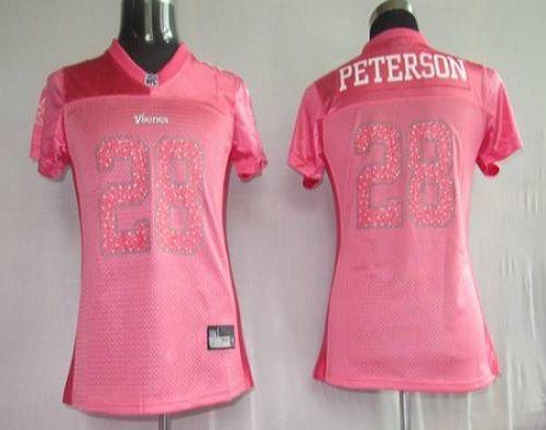 Vikings #28 Adrian Peterson Red Women's Sweetheart Stitched NFL Jersey